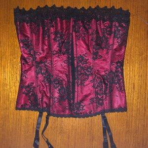Black + red lace corset - Fredericks of Hollywood